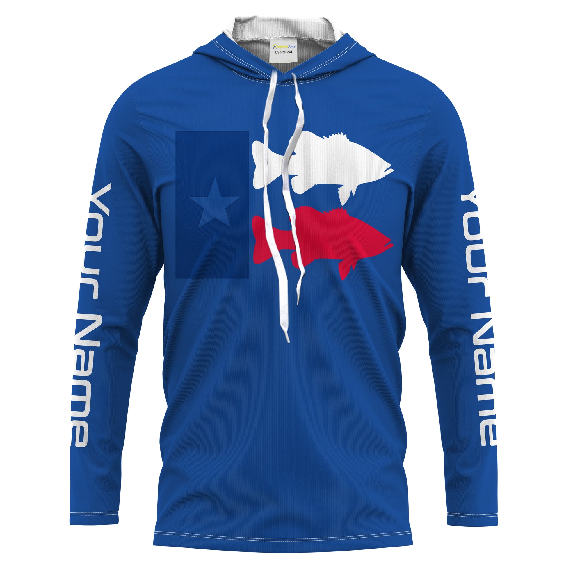 Texas Fishing Texas Flag patriotic Customize Name UV protection quick dry long sleeves fishing UPF 30+ NQS2204