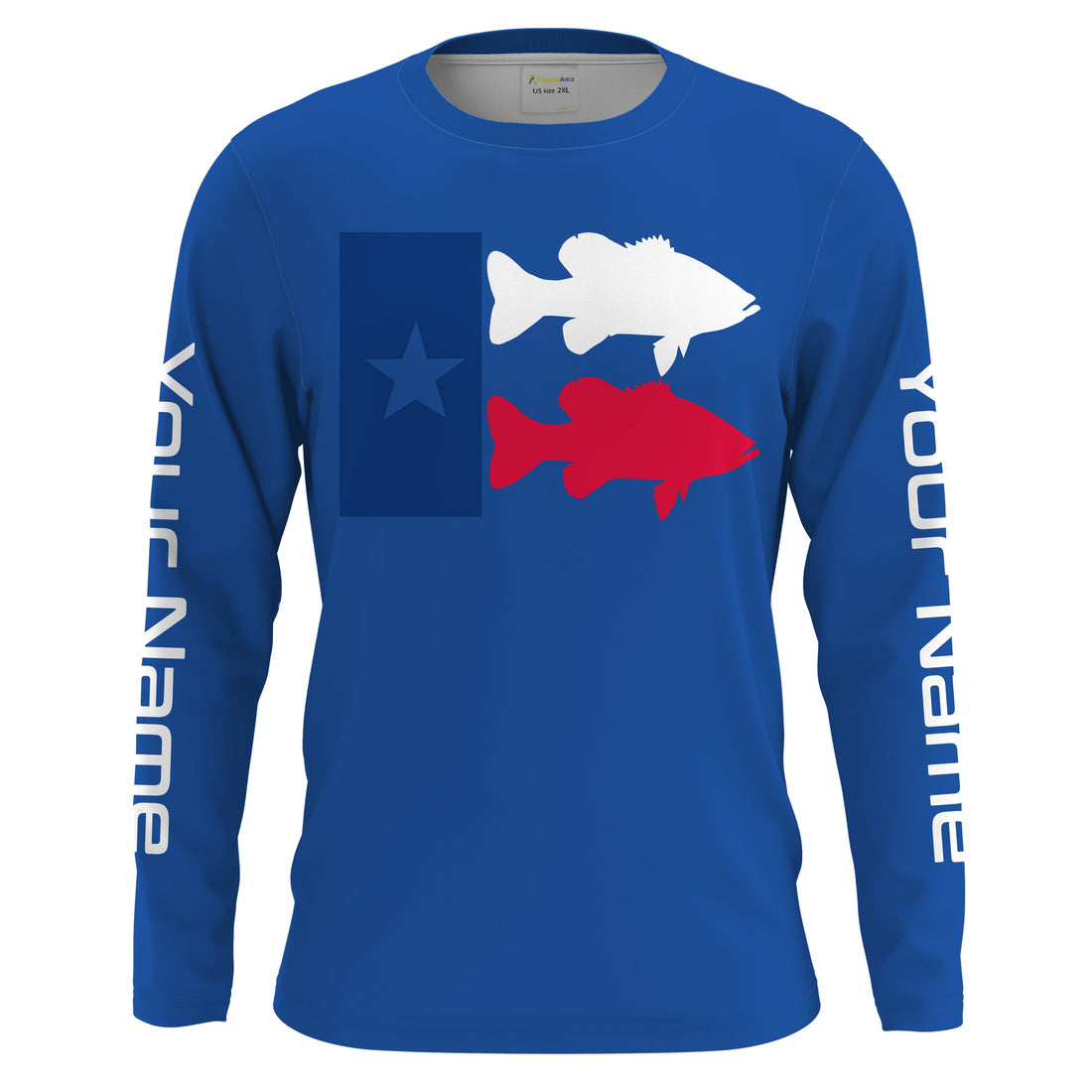 Texas Fishing Texas Flag patriotic Customize Name UV protection quick dry long sleeves fishing UPF 30+ NQS2204