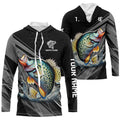 Personalized Black camo Crappie Fishing, Crappie Long Sleeve Fishing Tournament NQS8448