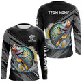 Personalized Black camo Crappie Fishing, Crappie Long Sleeve Fishing Tournament NQS8448