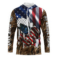American flag patriot Walleye camo fishing, custom long sleeve sun protection fishing apparel NQS4109