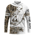 Largemouth Bass fishing tattoo camo custom Performance Long Sleeve fishing NQS1130