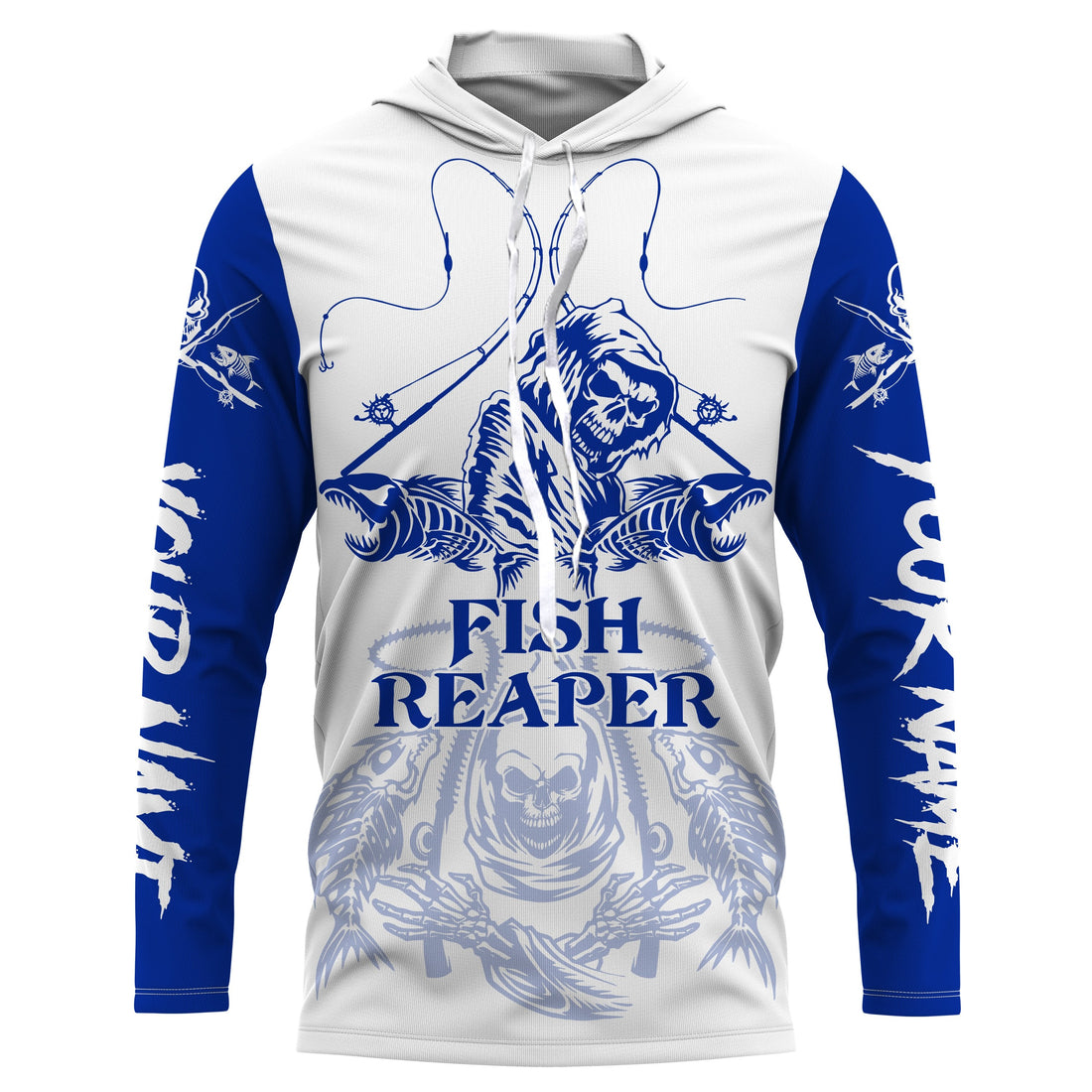 Fish reaper fishing blue Customize Name Long Sleeve Fishing, fishing gift NQS2484