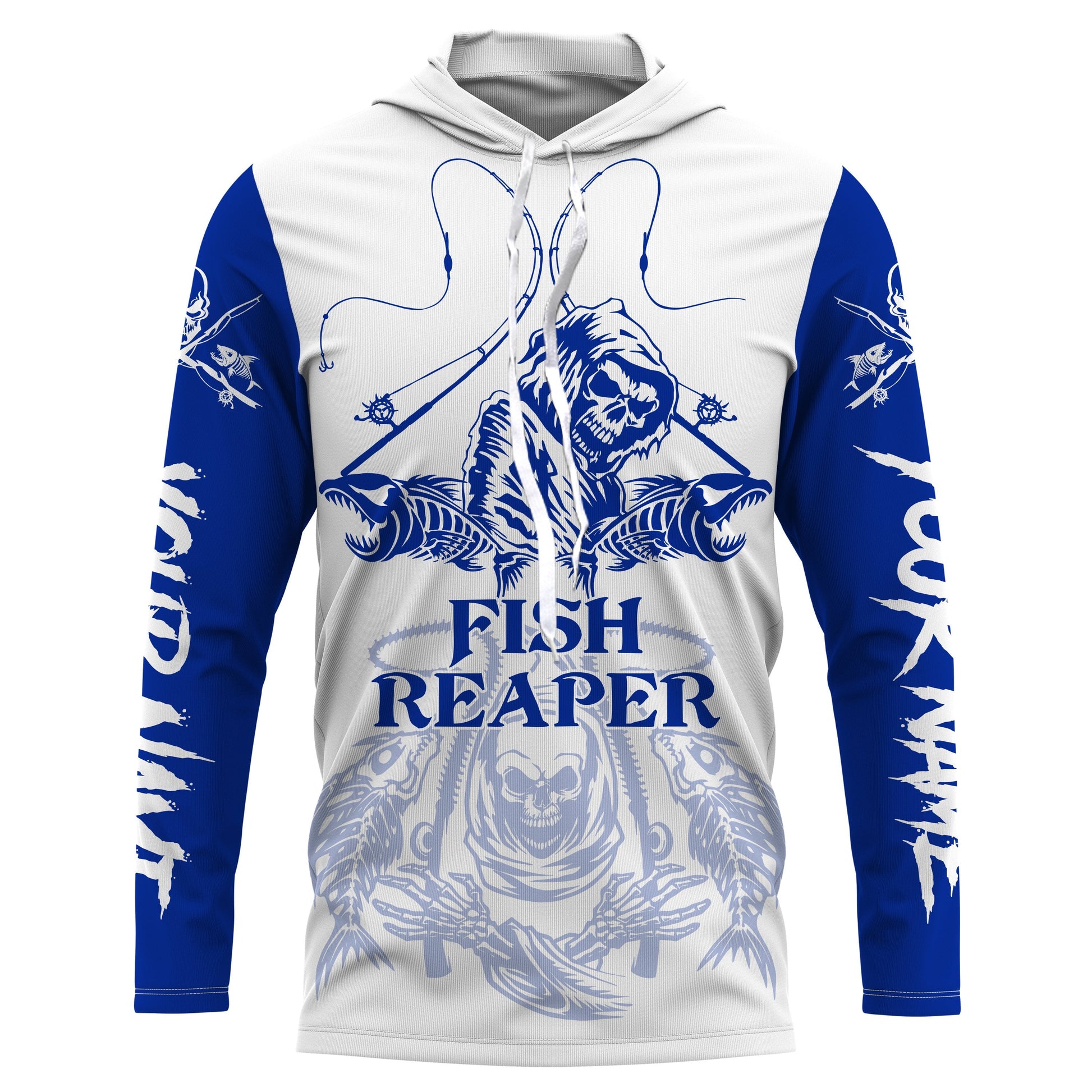 Fish reaper fishing blue Customize Name Long Sleeve Fishing, fishing gift NQS2484
