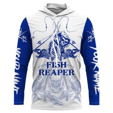 Fish reaper fishing blue Customize Name Long Sleeve Fishing, fishing gift NQS2484