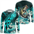Largemouth Bass fishing Cyan Blue Ocean wave lightning thunder Custom performance Bass fishing NQS7277