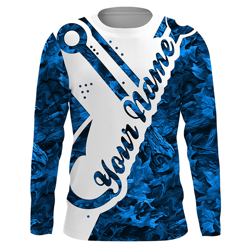 Fishing Blue camo fish hook Customize Name UV protection long sleeves fishing, women NQS1808
