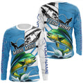 Mahi mahi Fishing Blue Camo UV protection custom long sleeve fishing apparel, Dorado fishing NQS8235
