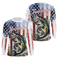 Largemouth Bass Fishing American Flag UV Protection Fishing Custom Patriotic Bass Fishing NQS9160