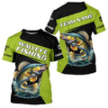 Black Green Walleye fishing Custom Long Sleeve Tournament Fishing, Performance Fishing NQS7458