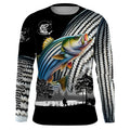 Striped Bass fishing scales white black Customize UV protection long sleeves fishing NQS1945