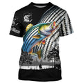 Striped Bass fishing scales white black Customize UV protection long sleeves fishing NQS1945