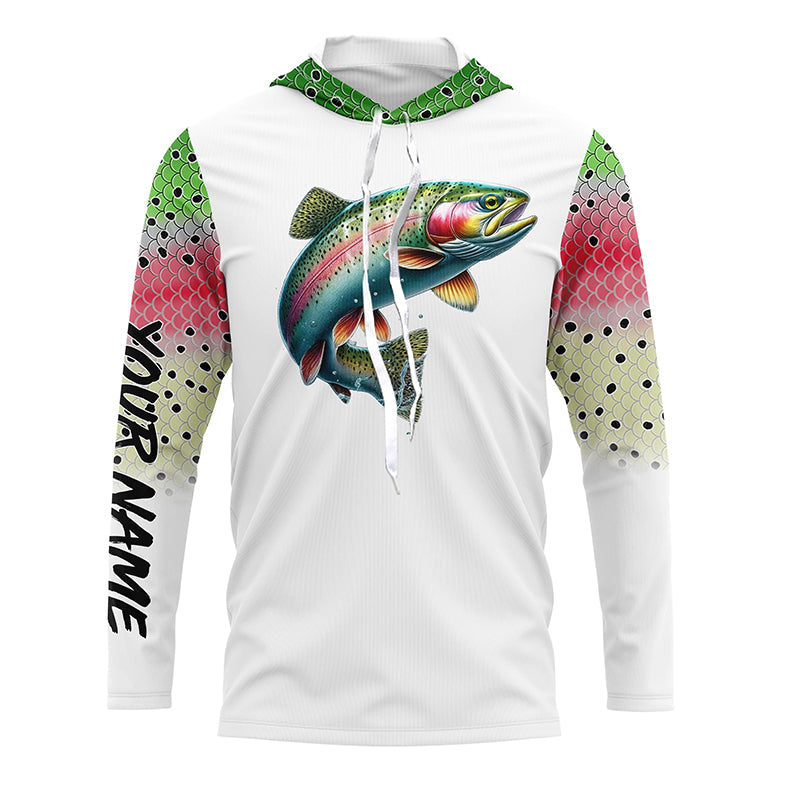 Rainbow Trout Fishing Scales Custom long sleeve Fishing, Personalized Trout Fishing NQS574