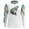 Musky ( Muskie) Fishing Green Scales Custom long sleeve Fishing, personalized fishing apparel NQS580