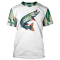 Musky ( Muskie) Fishing Green Scales Custom long sleeve Fishing, personalized fishing apparel NQS580
