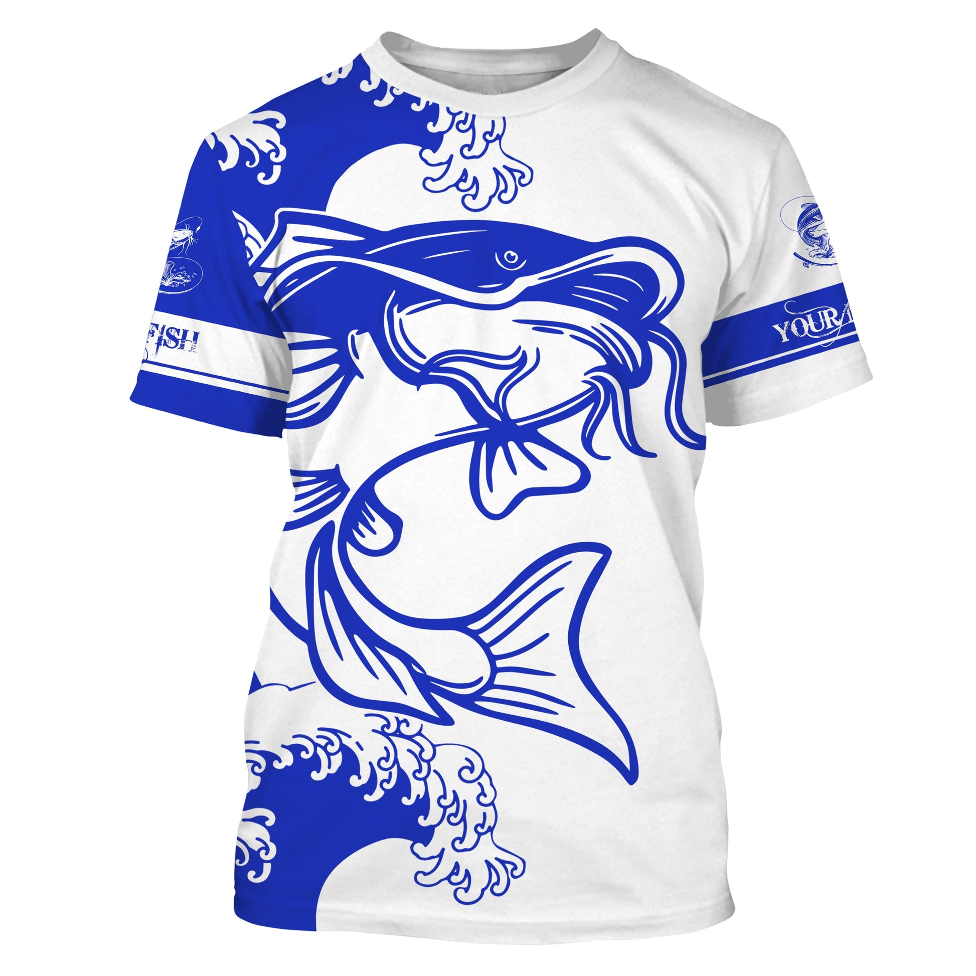 Personalized Catfish fishing tattoo, Catfish Long Sleeve Fishing tournament | Blue NQS3736
