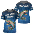 Blue camo Rainbow trout fishing Custom performance long sleeve team Trout fishing tournament NQS8237