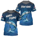 Blue camo Wahoo fishing Custom performance long sleeve team Wahoo fishing tournament NQS8240