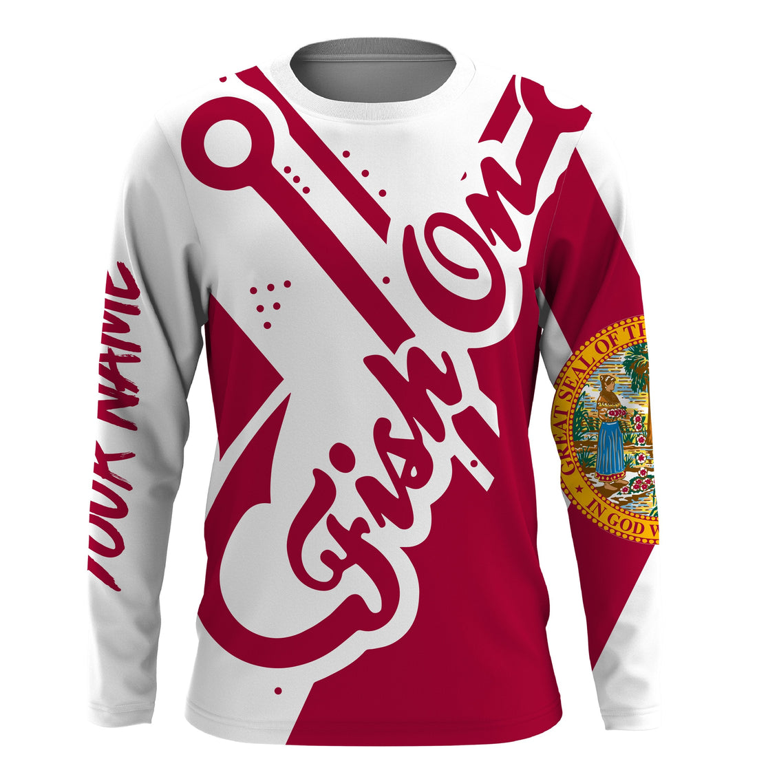 Fish On Florida Fish reaper fishing Custom Fishing, Florida flag performance fishing NQS2491