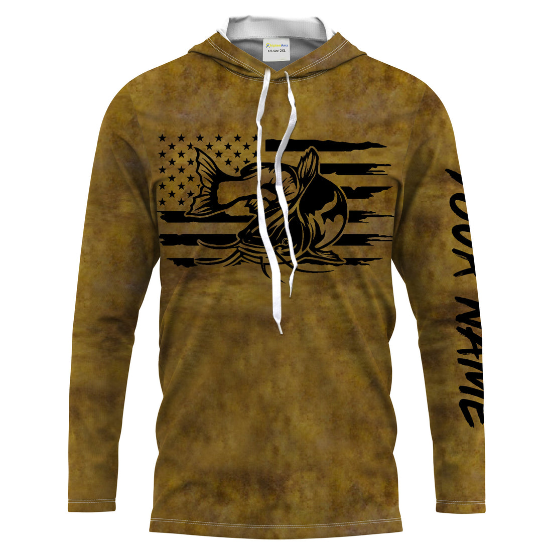 Flathead Catfish Fishing American flag patriotic, Catfish Long Sleeve Fishing NQS2208