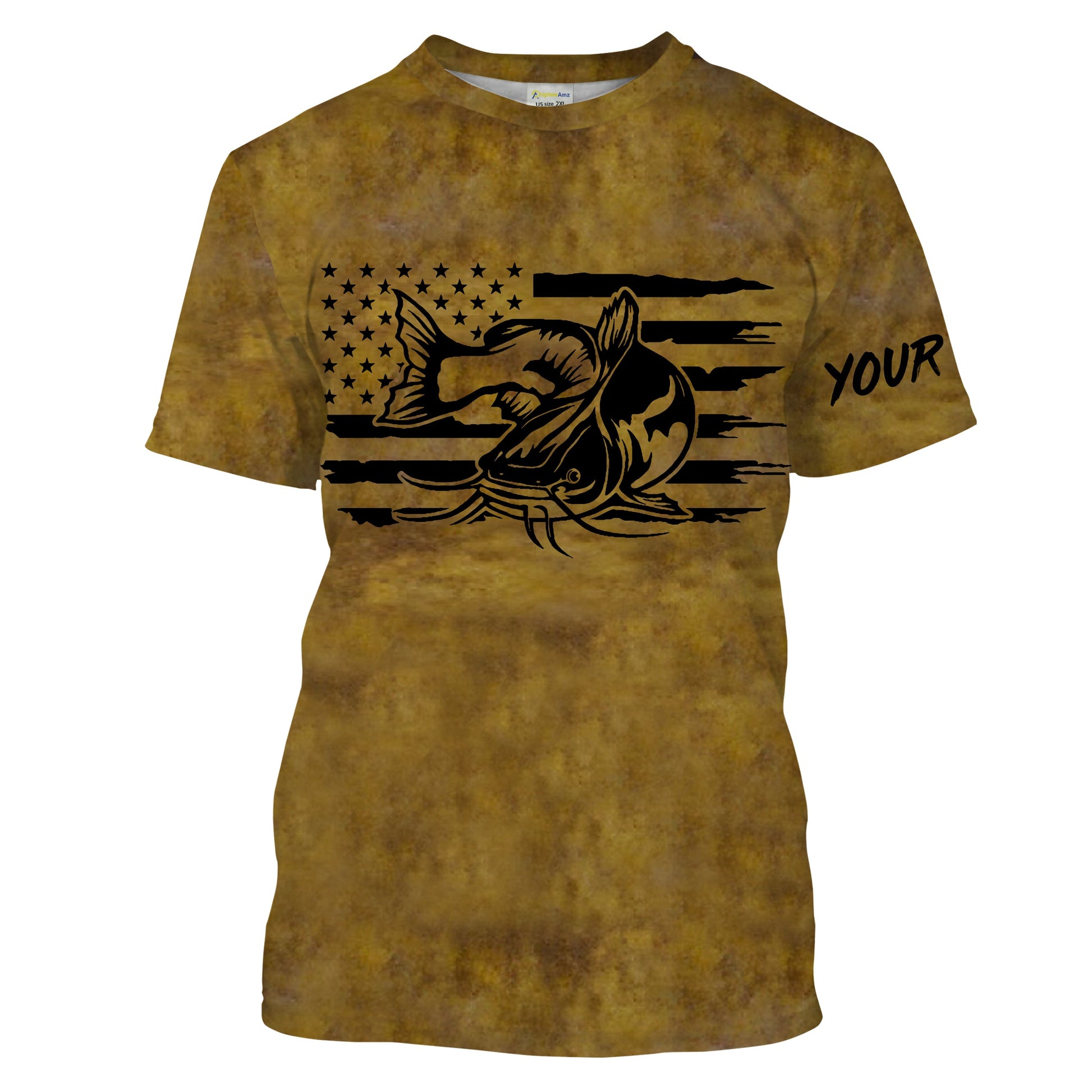 Flathead Catfish Fishing American flag patriotic, Catfish Long Sleeve Fishing NQS2208