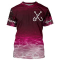 Fish on pink sea water camo Custom Name performance long sleeve fishing uv protection NQS7040