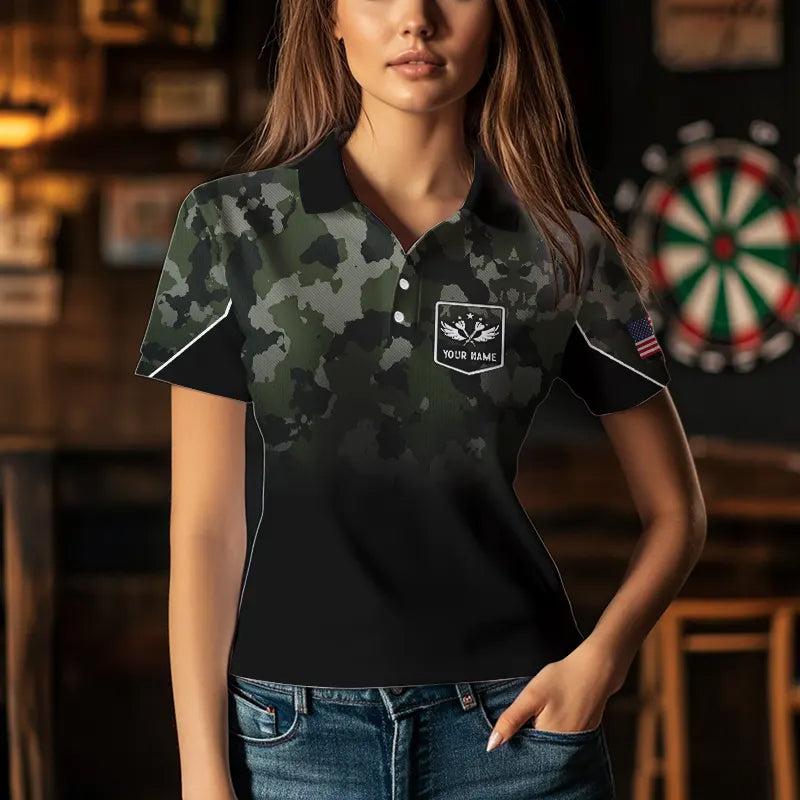 Black Green Camo Women Darts Custom American Flag patriotic Team Darts NQS9523