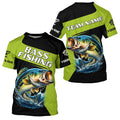 Black Green Bass fishing Custom Long Sleeve Tournament Fishing, Performance Bass Fishing NQS7475