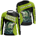 Black Green Crappie fishing Custom Long Sleeve Tournament Fishing, Crappie Fishing NQS7476