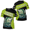 Black Green Crappie fishing Custom Long Sleeve Tournament Fishing, Crappie Fishing NQS7476