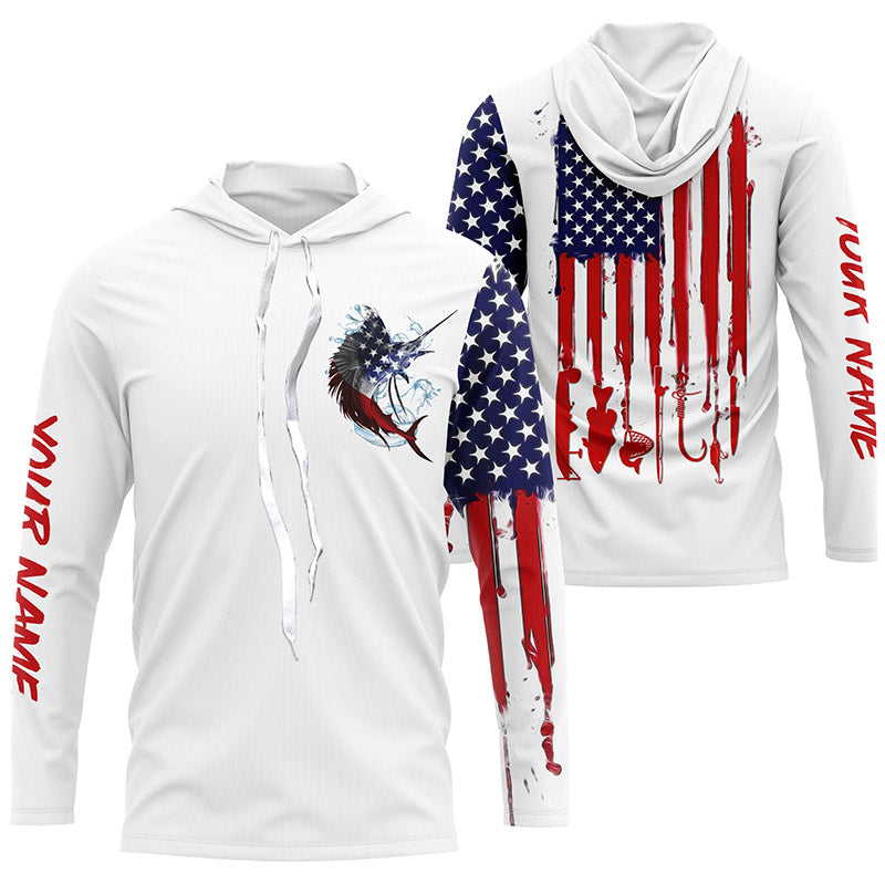 American flag Sailfish fishing personalized patriotic UV Protection Sailfish Fishing NQS5742