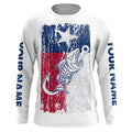 Texas flag fishing Fish hook skull Custom patriotic long sleeve sun protection fishing NQS5944