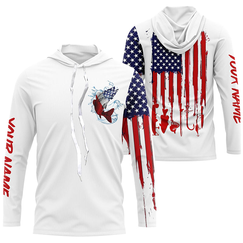 American flag Walleye fishing personalized patriotic UV Protection Fishing for, women, kid NQS5483