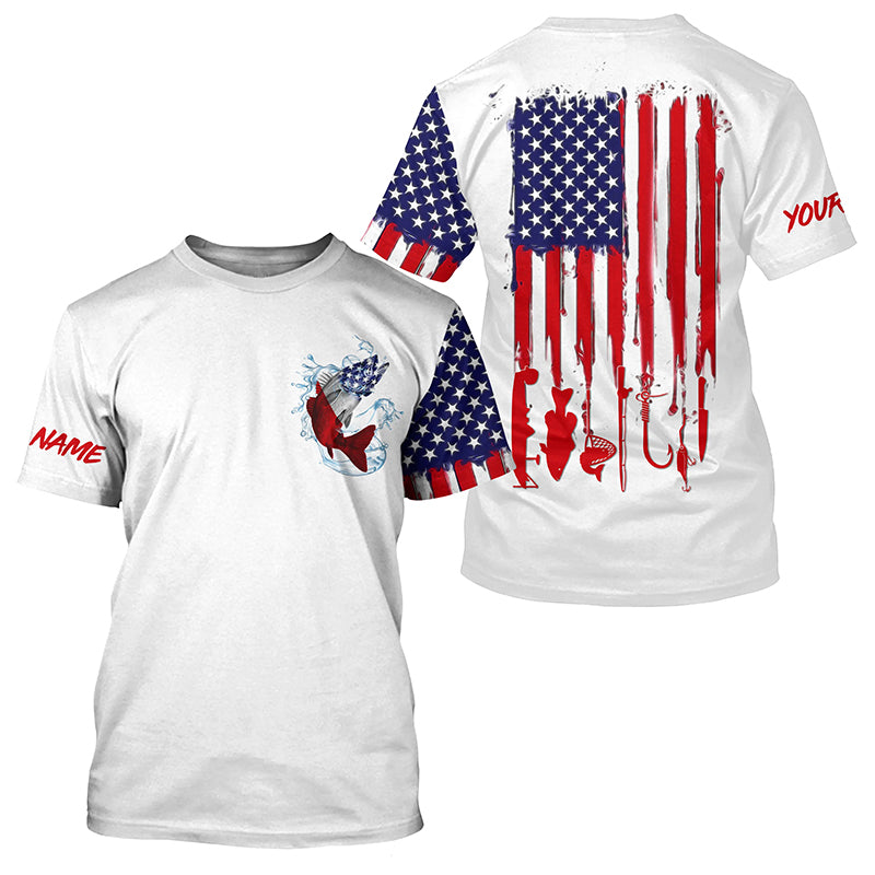 American flag Walleye fishing personalized patriotic UV Protection Fishing for, women, kid NQS5483