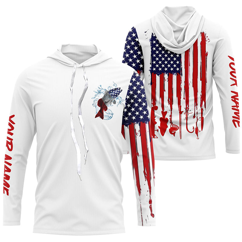 American flag Redfish fishing personalized patriotic UV Protection Fishing for, women, kid NQS5484