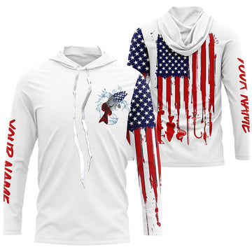 American flag Redfish fishing personalized patriotic UV Protection Fishing for, women, kid NQS5484