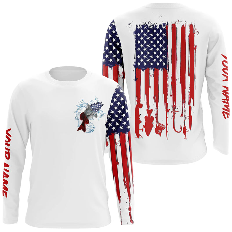 American flag Redfish fishing personalized patriotic UV Protection Fishing for, women, kid NQS5484