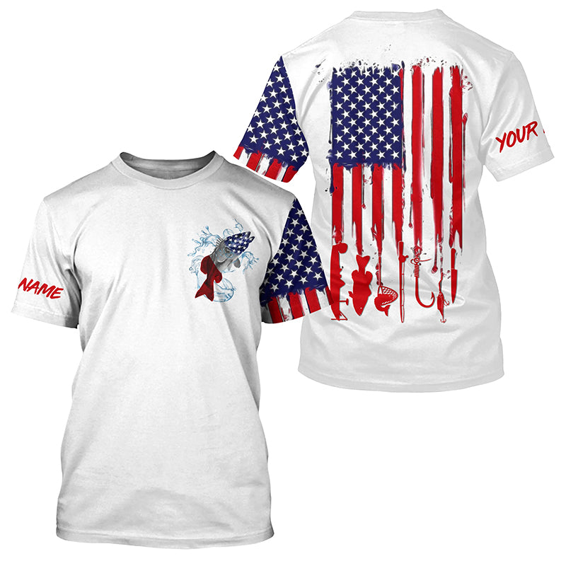American flag Redfish fishing personalized patriotic UV Protection Fishing for, women, kid NQS5484