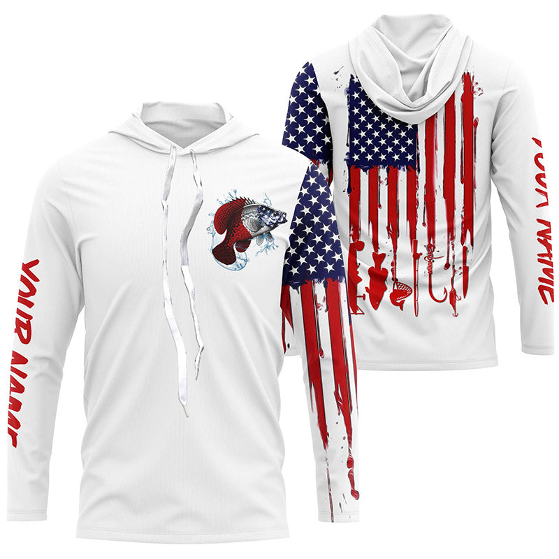 American flag Crappie fishing personalized patriotic UV Protection Fishing for, women, kid NQS5485