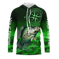 Personalized Crappie Green Long Sleeve Performance Fishing, Crappie compass tournament NQS5950