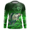 Personalized Crappie Green Long Sleeve Performance Fishing, Crappie compass tournament NQS5950
