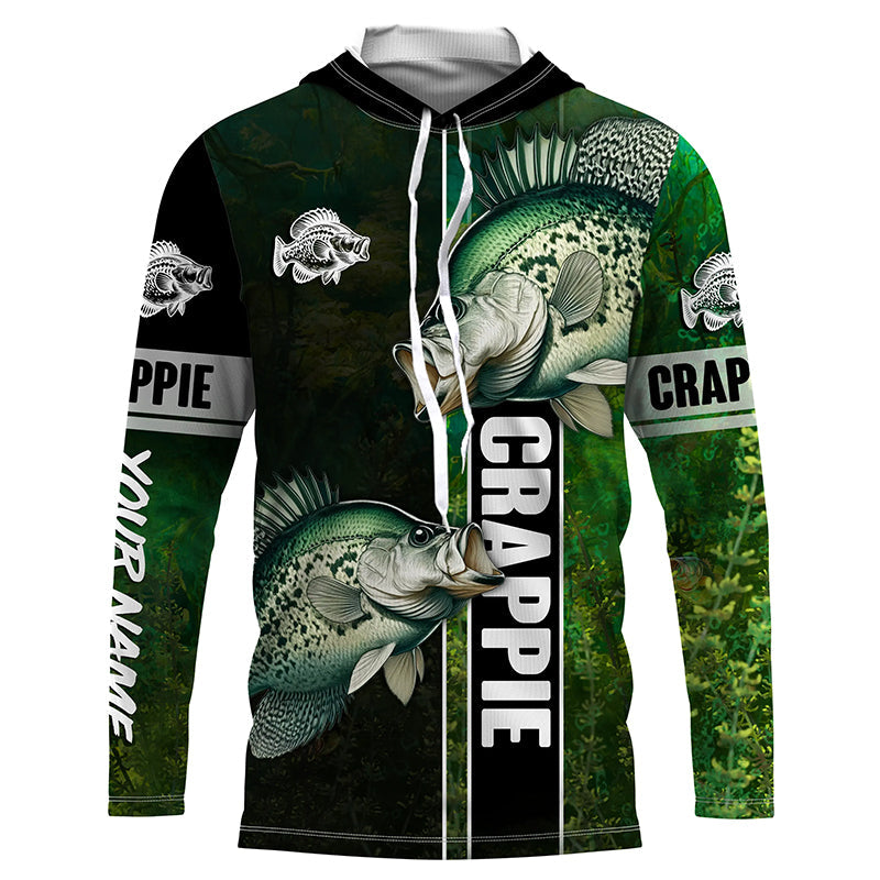 Crappie fishing green Custom name Long Sleeve Fishing, fishing gifts, women, kid NQS4141