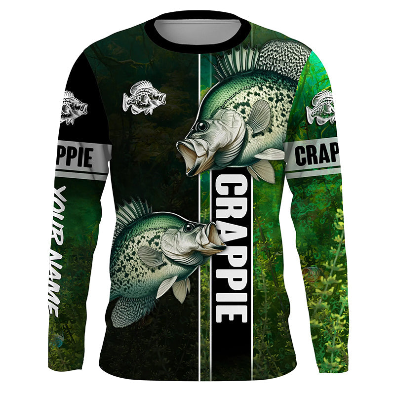 Crappie fishing green Custom name Long Sleeve Fishing, fishing gifts, women, kid NQS4141