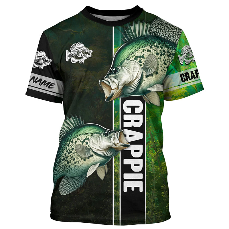 Crappie fishing green Custom name Long Sleeve Fishing, fishing gifts, women, kid NQS4141