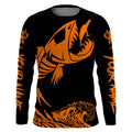 Fish skeleton reaper orange black sun protection performance custom name long sleeve fishing NQS6618