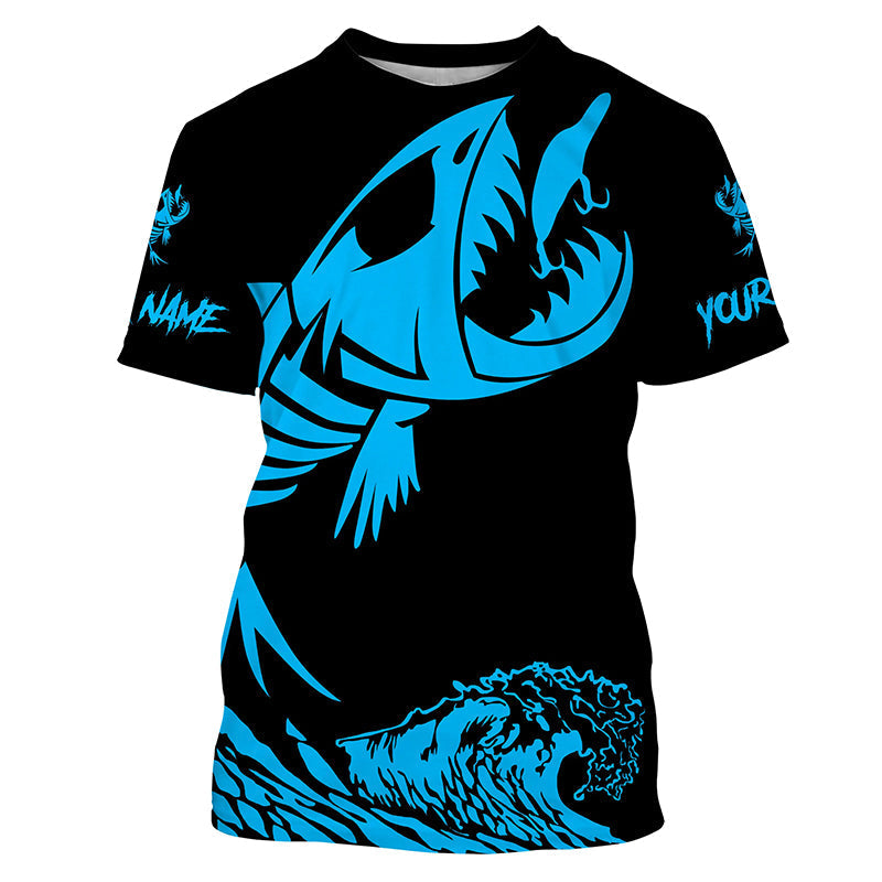 Fish skeleton reaper blue black Custom name fishing | - NQS6619