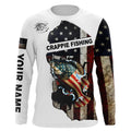 American flag Crappie patriotic fishing UV long sleeve Custom fishing apparel NQS2512
