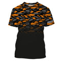 Fishing black orange camouflage UV long sleeve, hooded camo Custom fishing apparel NQS2514