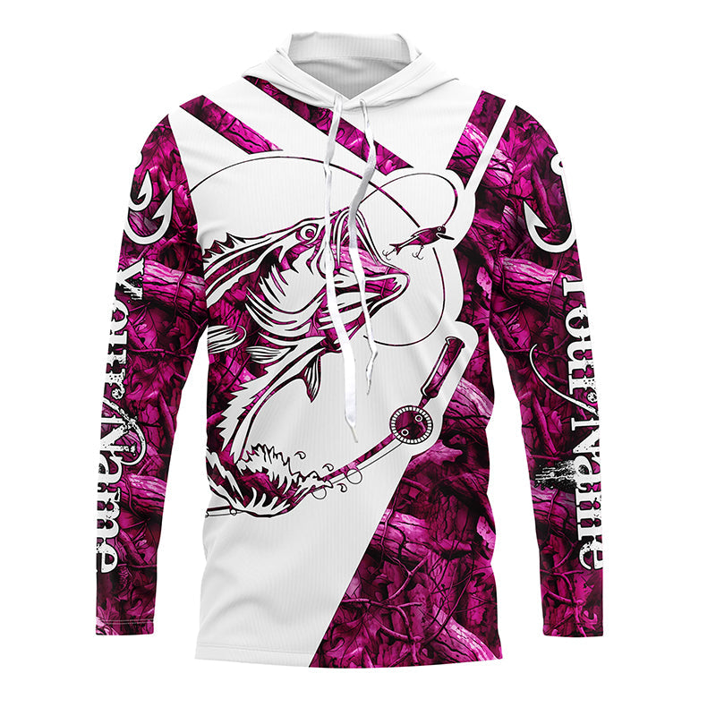 Largemouth Bass Fishing pink girl camo Custom fishing, women, kid NQSD174