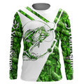 Largemouth Bass Fishing green camo performance fishing Custom long sleeves NQSD175